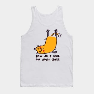 How do I look on yoga class funny yoga and cat drawing Tank Top